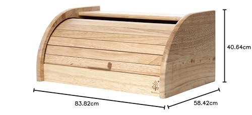 Fuji Boeki Bread Case, 33cm Wide X 23cm Deep X 16cm High, Natural Wood, Kitchen Storage, Bread Storage Case, Bonheur, 94381