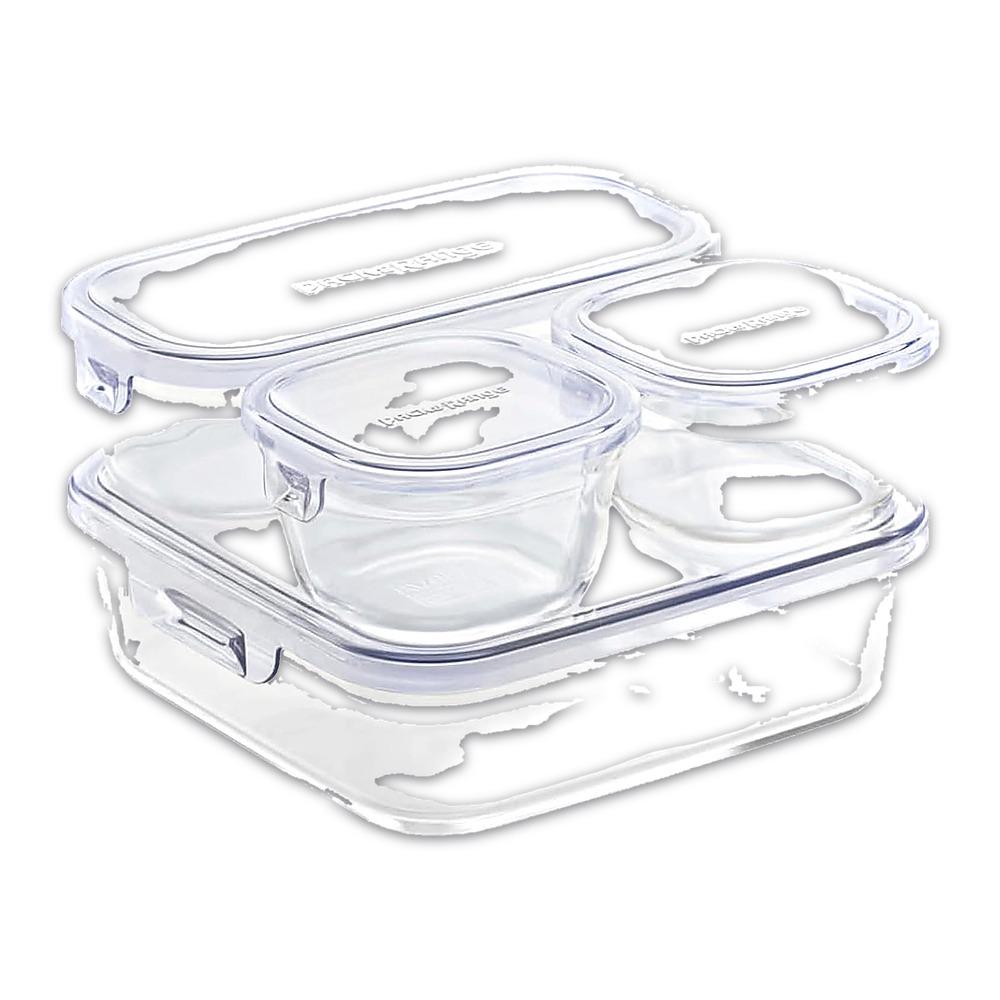 iwaki Pack & Range Square Glass Food Storage Containers Heat Resistant Microwave Safe PS-PRN-11W