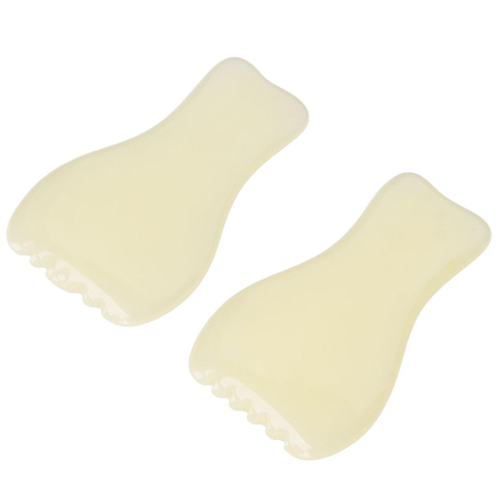 2pcs Facial Scraping Massage Board Smoothing Surfaces Resin Skin Gua Sha Plate for Home Salon