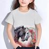Girls' 3D Graphic Animal Horse T shirt Tee Short Sleeve Summer Spring Fashion Basic Kids 4-12 Years Crew Neck Outdoor Casual Daily Regular Fit