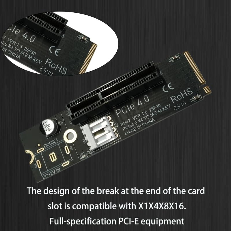 M.2 To PCIE 4X Power Card M.2 To PCIe Adapter Power Power Expansion Card Converter for Computer Accessories