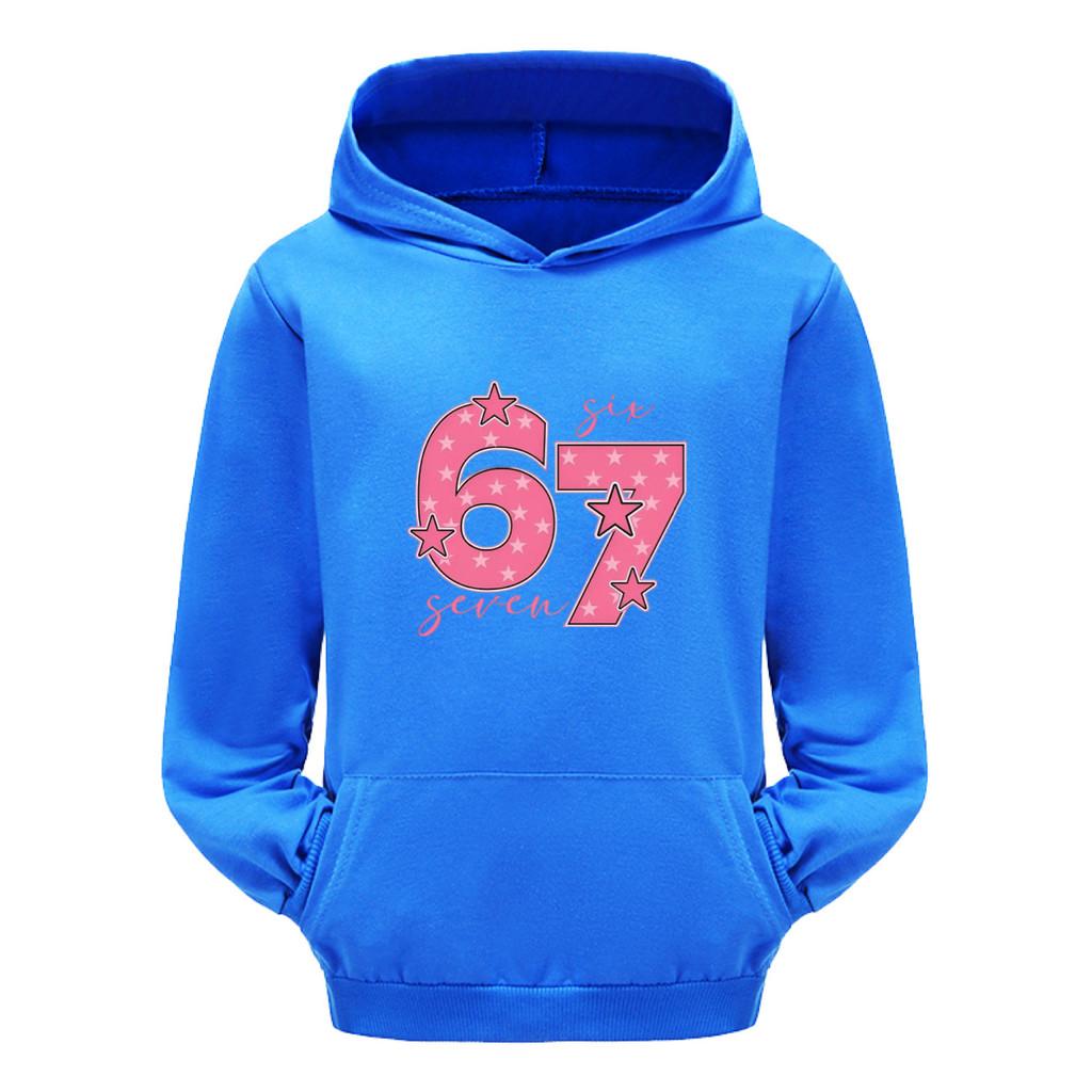 5291 Kids Boys Girls Steal a Brainrot 67 Printed Multi-color Long Sleeves Hoodies