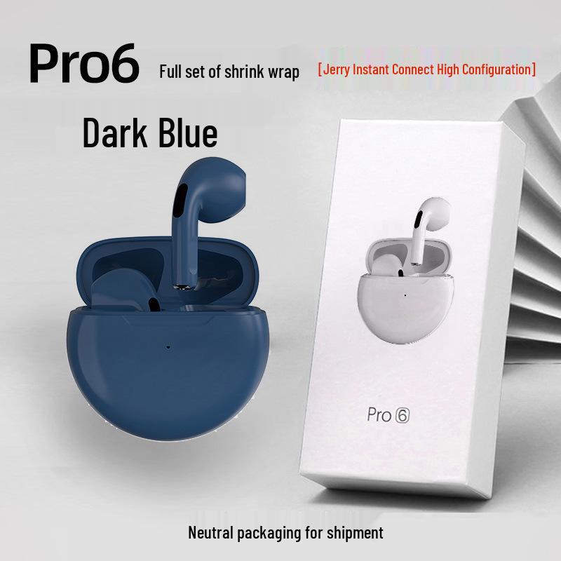 Pro6 6th Gen True Stereo Bluetooth TWS Earphones with Touch Control & Noise Reduction for Sports