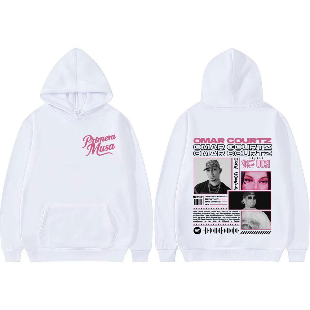 Omar Courtz Primera Musa Album Tour Double Sided Printed Hoodies Men Women Hip Hop Vintage Hoodie Casual Long Sleeve Sweatshirts