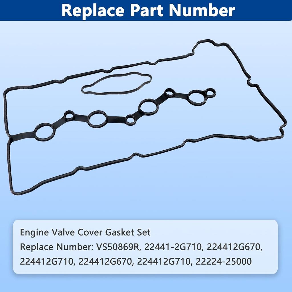VS50869R Engine Valve Cover Gasket Set Kit For 2010-2016 Hyundai Kia Santa Fe Sport Sonata Tucson Optima Sorento Sportage 2.0L 2.4L L4 2010 2011 2012