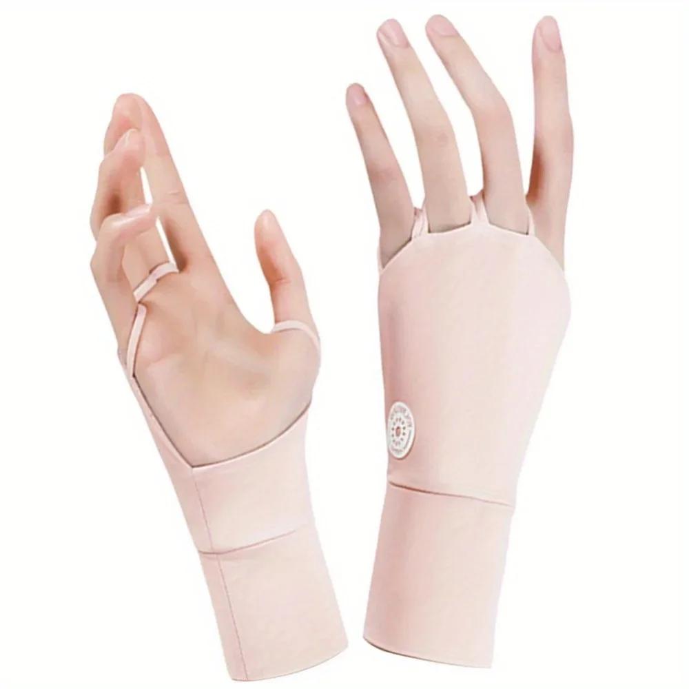 

1Pair Women s Sun UV Protector Gloves Cool Breathable Ice Silk Golf Gloves with Hollow Palm for Outdoor Practice