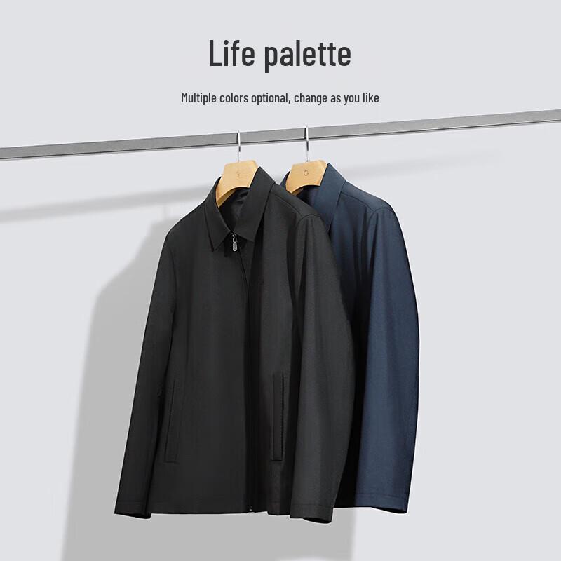 Goldlion Men's Machine-Washable Wool Anti-Static Business Casual Jacket