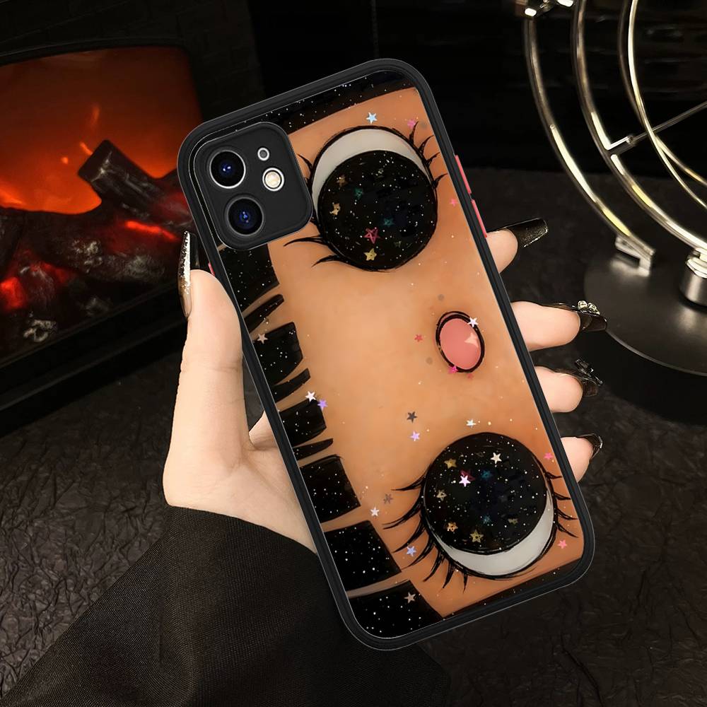 Coque de téléphone pour fille de bande dessinée Pour iPhone 16 15 14 11 12 13 Pro Max Plus 12 XS Max Coque arrière Coque mate