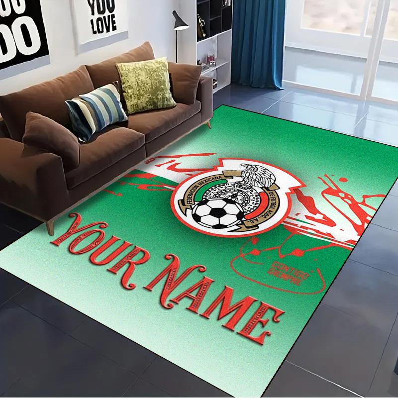 Name Custom Logo Mexico American Football Carpet Rug for Living Room Bedroom Home Sofa Decoration,Kids Play Non-slip Floor Mat