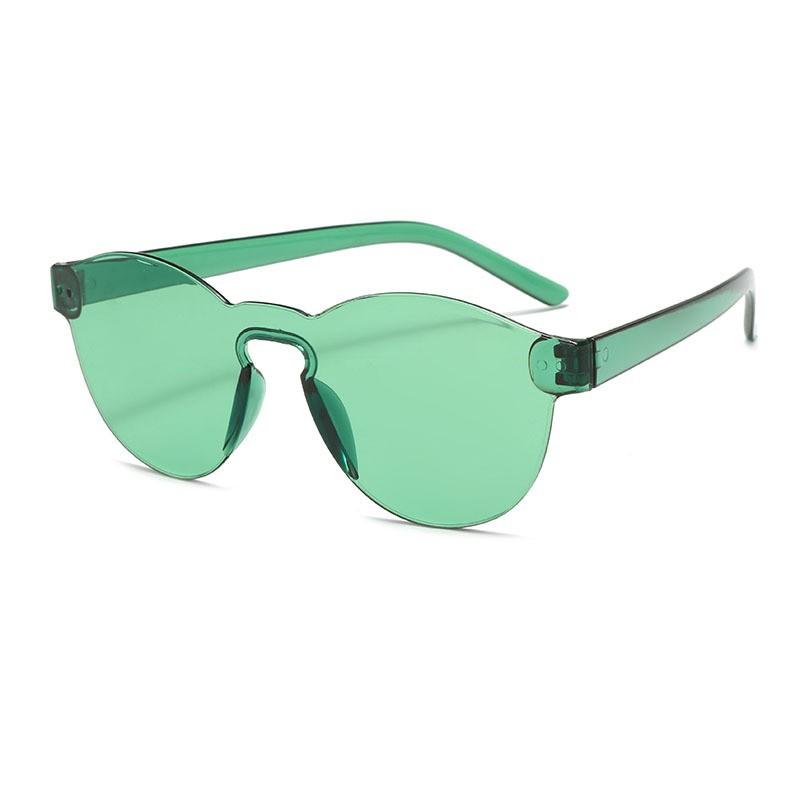 

Frameless One-Piece Sunglasses, One-Piece Dopamine Rimless Sunglasses, Candy-Colored Men S And Women S Sunglasses thin slices зелёный