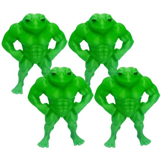 1/2/3/4/5Pcs 3D Printed Muscle Frog Statue PLA Green Frog Figurine Home Office Desktop Decoration Ornament Fitness Enthusiasts Gift