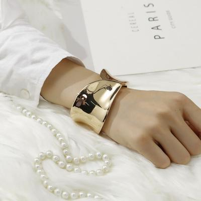 Temperament Metal Irregular Wide Open Bangle Minority Design Alloy Cuff Bangles Europe American Style Girls