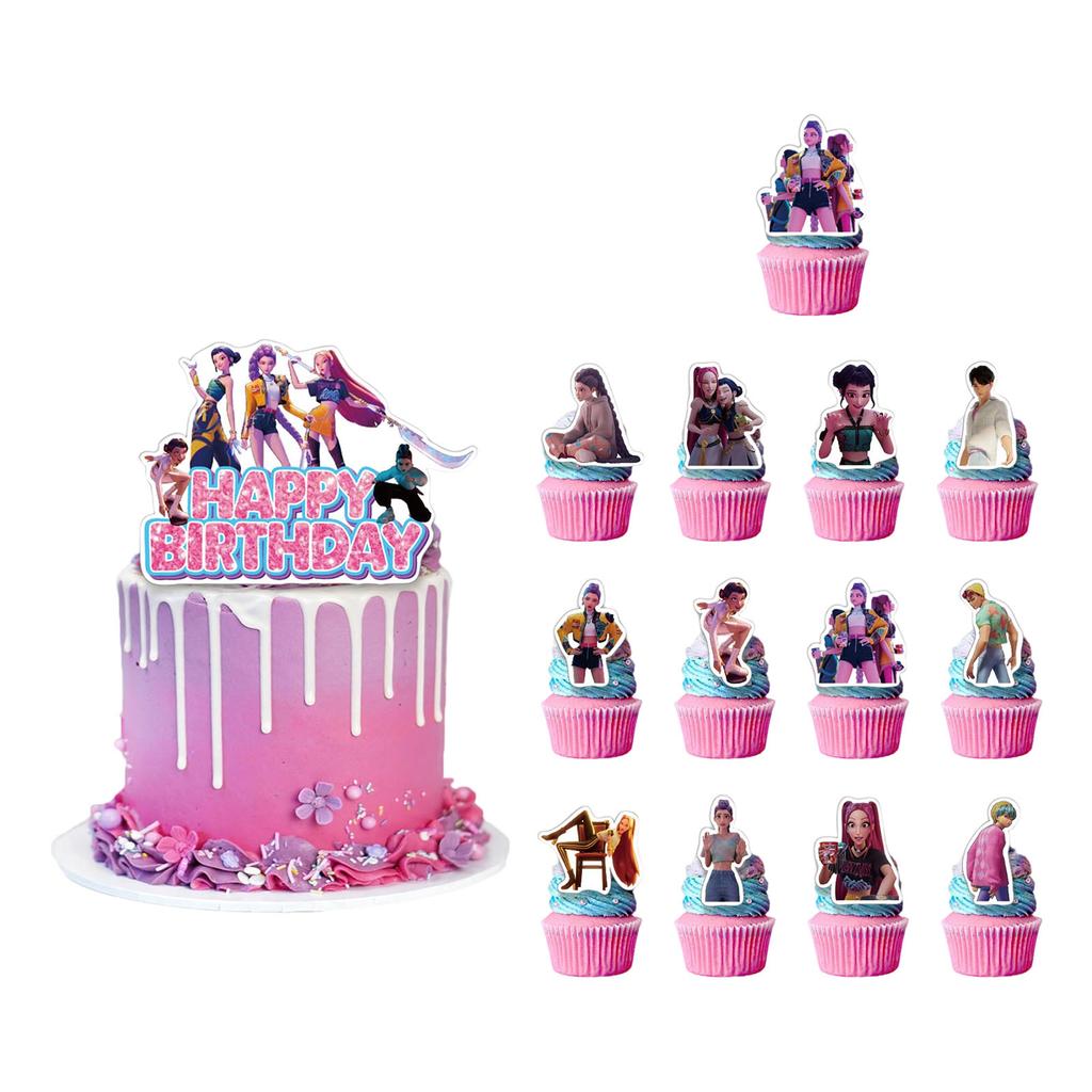 Birthday Theme Party Decoration Banner Pull Flag Cake Flag Balloon- Set