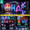 10.6"x4.7" Flexible 5V/2A Double Devil Eyes Car LED Light Digital Bluetooth APP Controlled Custom Sign for Cars Stores Hotels