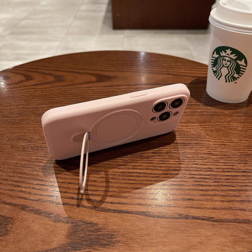 Flüssige Magnetische Ständer Handyhülle Für iPhone 17 16 15 14 13 12 Pro Max Hüllen Magnetisches Kabelloses Laden Weiche Abdeckung