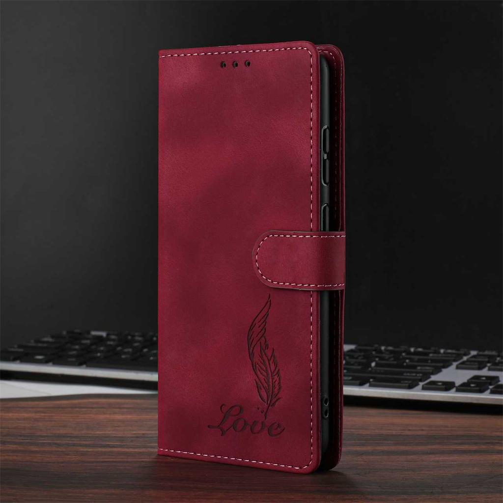 Quill Pen Embossed Pattern Flip Card Design Wallet Case for Oppo A17 A18 A54 A58 A76 A77 Reno8,Reno8 Lite,Find X8 Pro,Find X5,Reno14 Pro...(8-Color)