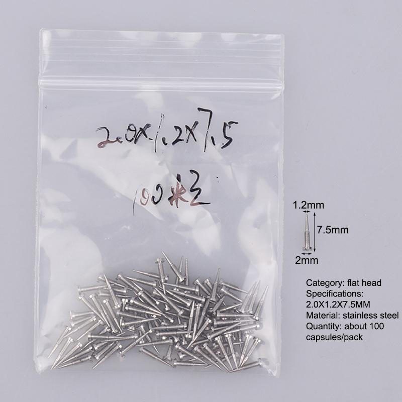 100Pcs Glasses Spring Hinge Screws Optical Eyewear Accessories Pointed End Self Aligning Screw Repair Supplies