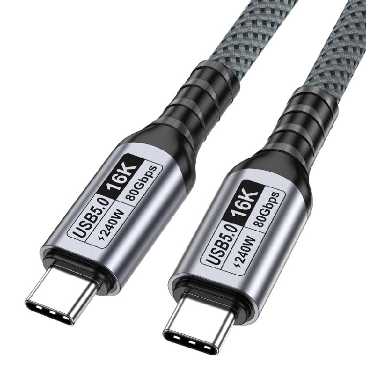 USB5.0 Type C To Type C Cable Delivers 16K60Hz Screen Mirroring 80Gbps Fast Data Transfer 240W Rapid Charging Wire