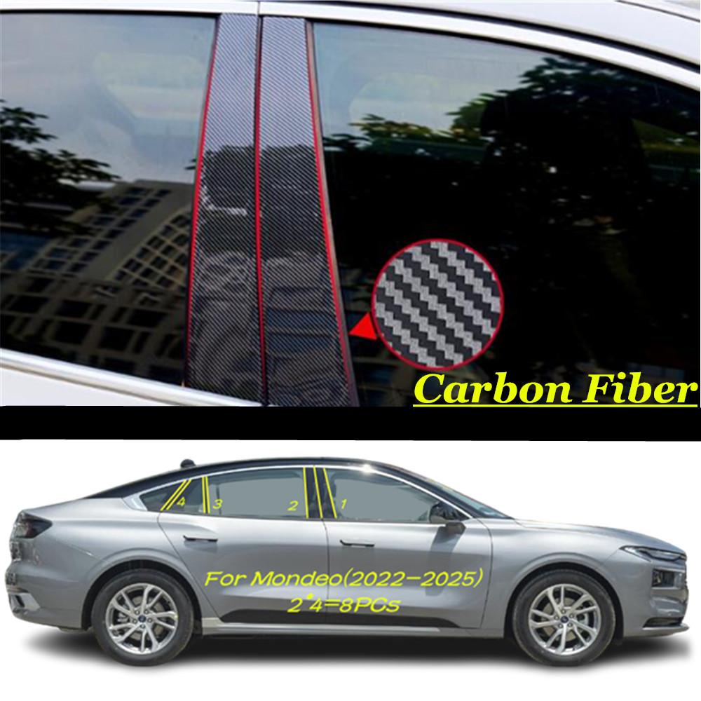Car TPU/Glossy Mirror Pillar Post Cover Door Trim Window Piano Black Molding Sticker For Ford MONDEO MK4 2013 2014 2015-2025