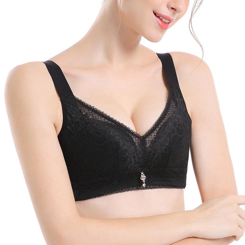 Primavera y verano nueva sección delgada sin anillo de acero sujetador recogido ropa interior de encaje ajustable sujetador para niñas