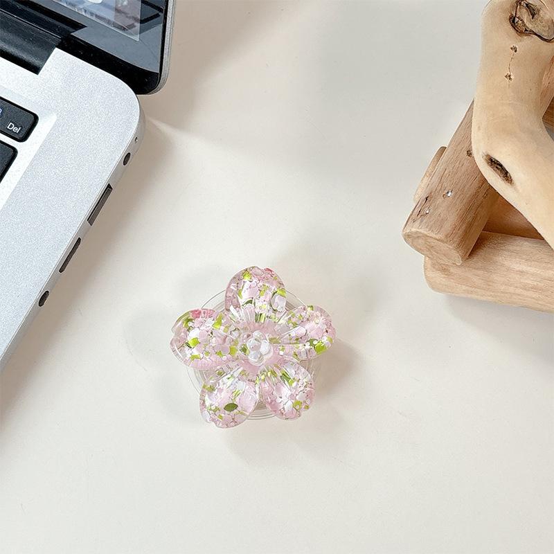 Color Sequins, Three-Dimensional Flowers, Mobile Phone Airbag Holder, Magnetic Telescopic Ring, Suitable For Magsafe Desktop Watching Dramas