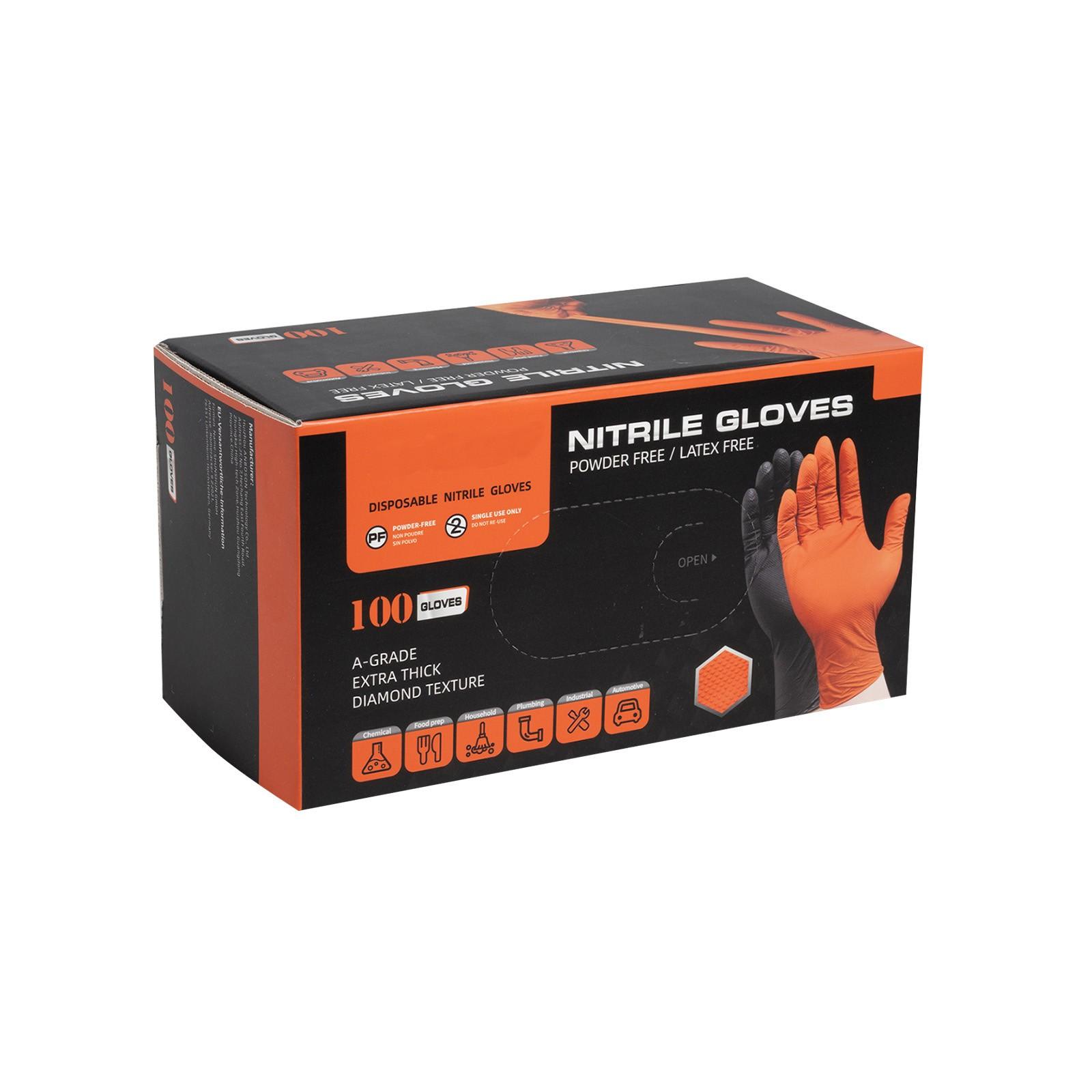 

Перчатки нитриловые одноразовые с ромбовидным узором, для защиты на кухне и в промышленности, 100 шт. L шафрановый