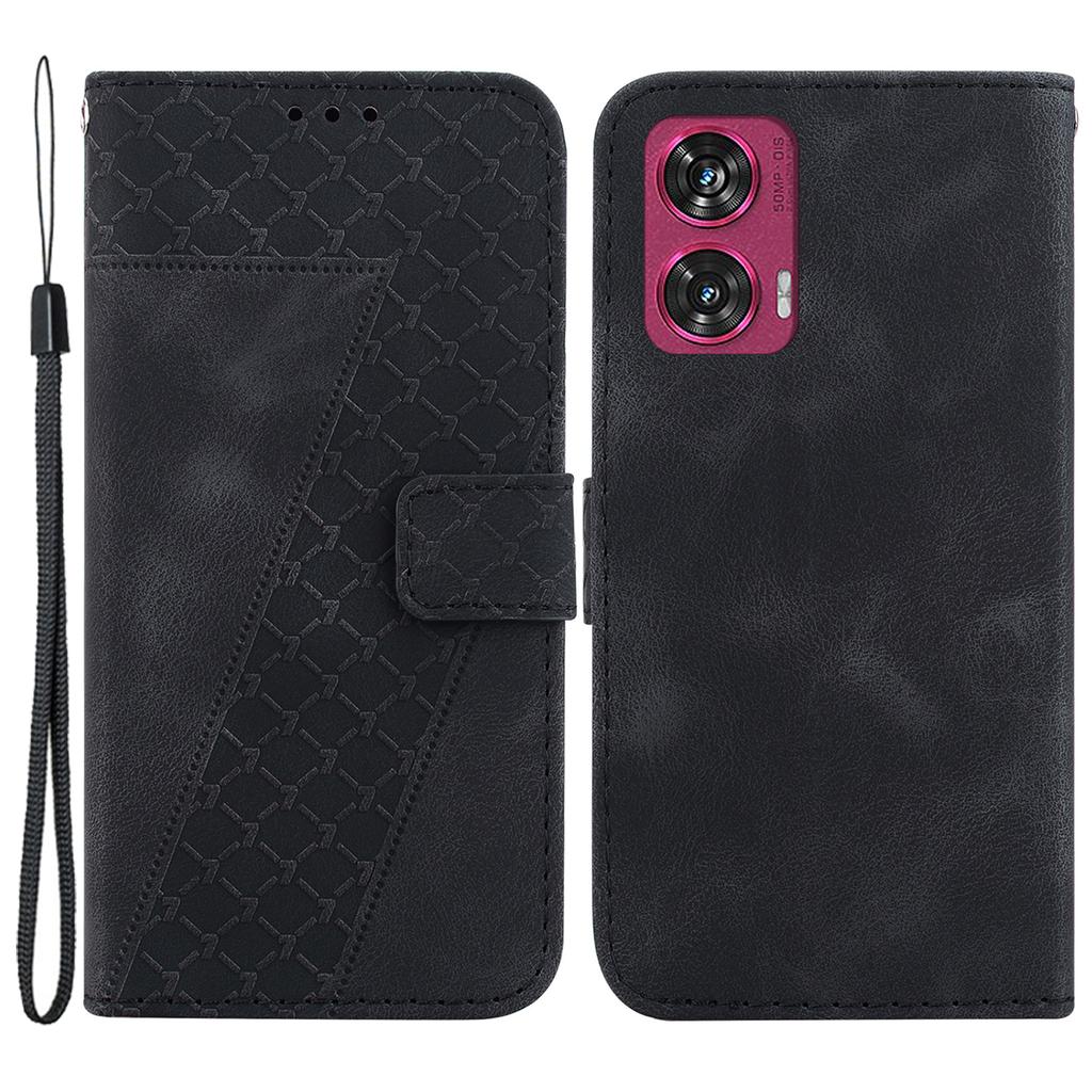 For Motorola Edge 50 Fusion 5G Wallet Case PU Leather Imprint Phone Cover