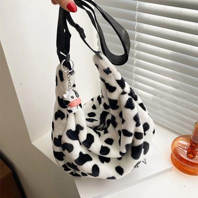 Padrão de vaca Design elegante Bolsas femininas Bolsas de mão Casual Grande capacidade Bolsa de ombro feminina Bolsas de mensageiro femininas simples da moda