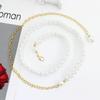 Women Elegant Pearl Chain Belt Thin Waist Gold Metal Belts For Girls Lady Sweet Dress Waistbands Straps Accessories