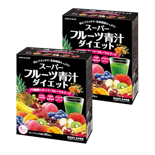 NIHON YAKKEN Super Fruit Green Juice Diet 30 X 2 Lactic Acid Bacteria Enzyme Yeast Hyaluronic Acid Collagen Vitamin Mineral Domestic