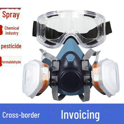 Half-Face Gas Mask for Spray Painting, Chemical Work, Mining, Grinding, Pesticide, and Decorative Use