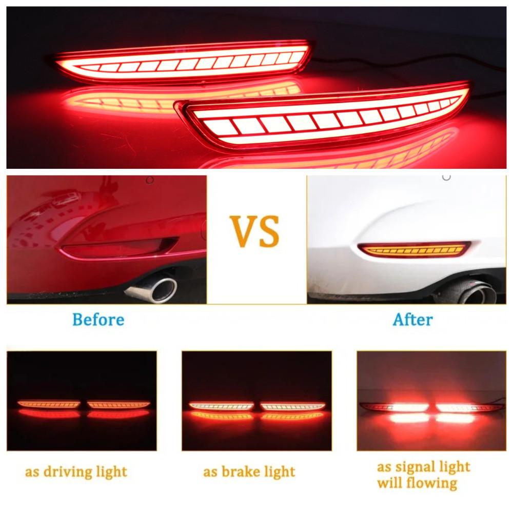 2PCS Rear Reflector Fog Lamp for Mazda3 Axela 2019-2023 Car LED Rear Bumper Brake Light Dynamic Turn Signal Light