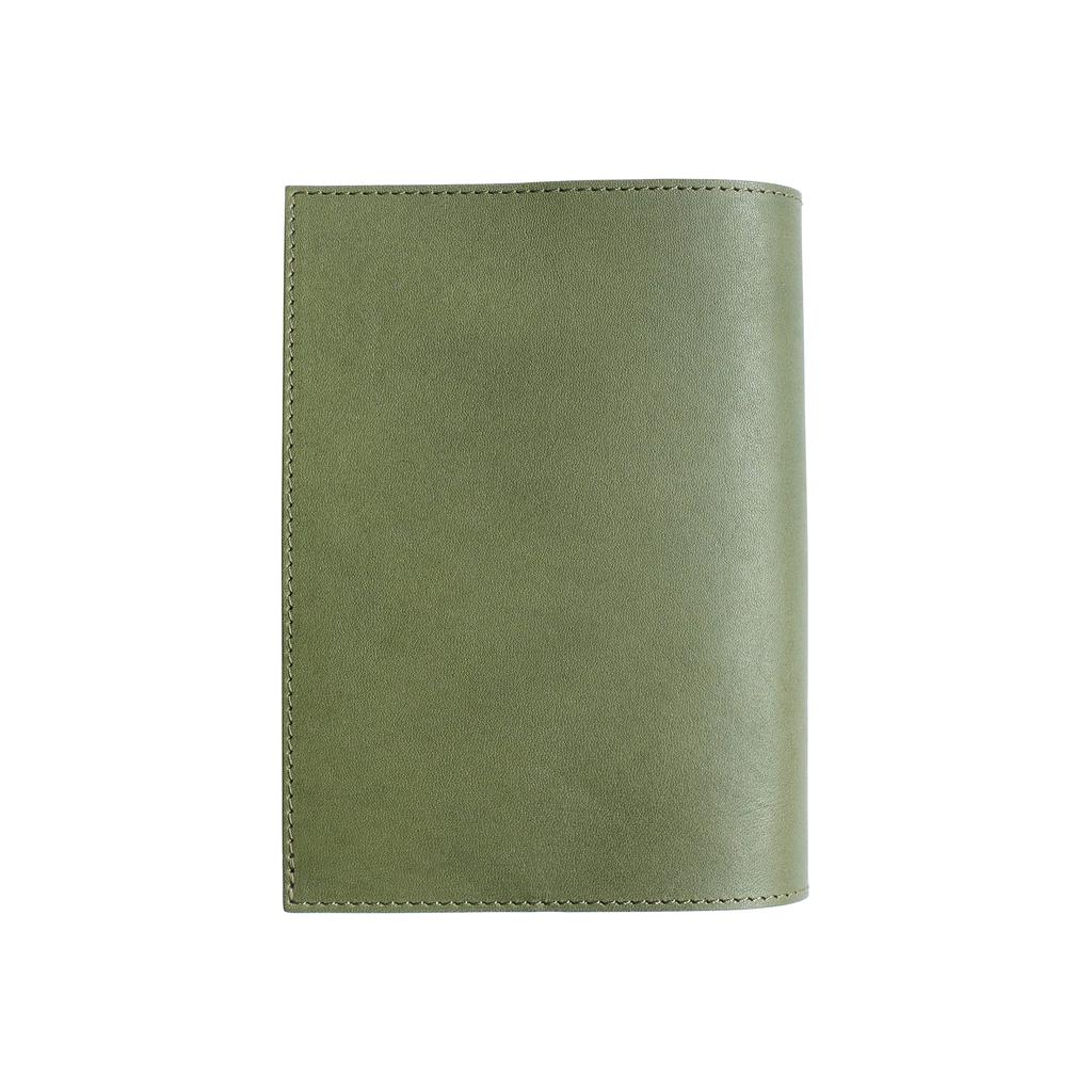 C&L TRASCO A6 Book Cover "Zeaba Antibacterial, Japanese Artisan Finish" with Bookmark, Forest Green