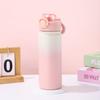 Water Bottle Gradual Change Water Cup Outdoor Portable Double Drink Bouncing Cup Stainless Steel Thermos Cup