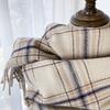 Vintage British Plaid Striped Scarf Autumn Winter Thickened Warm Tassel Wrap Scarf Unisex Imitation Cashmere Coldproof Scarf