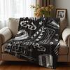Chocolate Smile Lollipop Cartoon Anime Print Flannel Blanket Soft Warm Throw for Kids Bedroom Sofa Christmas Office Car