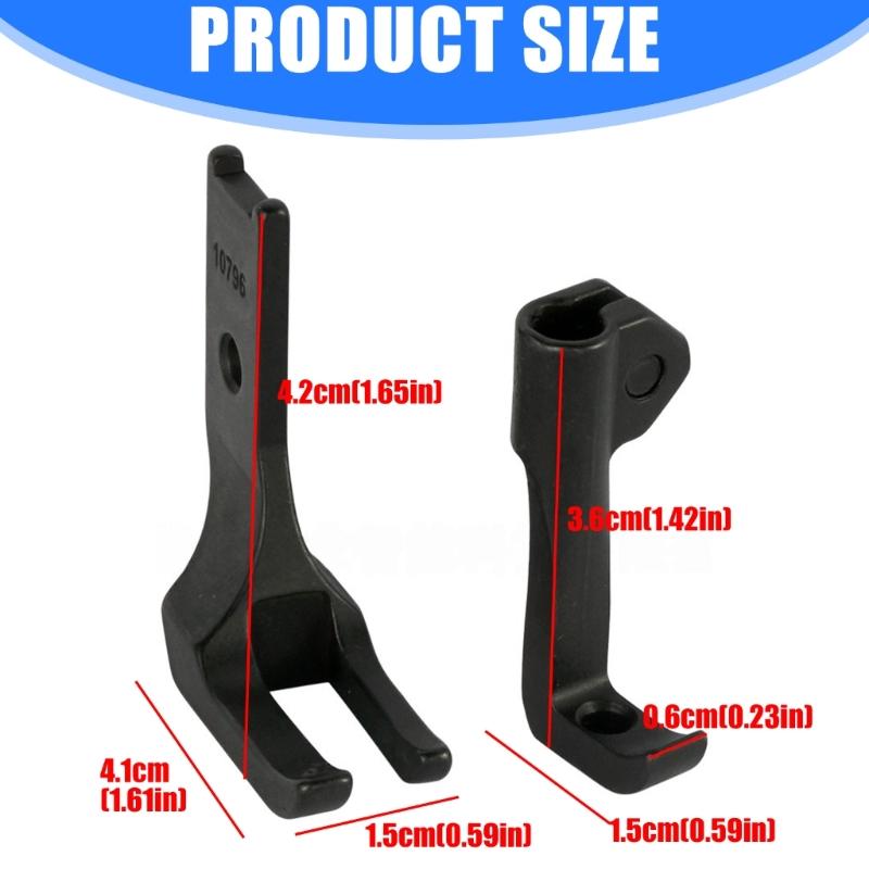 2PCS Heavy Duty Iron Sewing Presser Feet Industrial Sewing Machine Accessories for Shirts Curtains Bedding Stitching