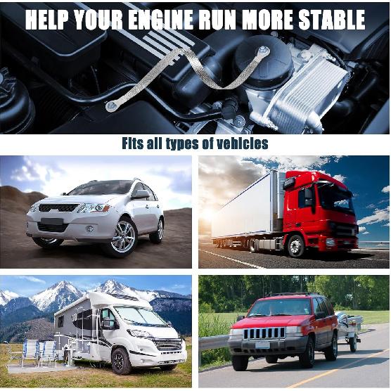 14Pcs Ground Straps, 10/12 Inch Engine Universal Automotive Ground Strap Kit Braided Copper Ground Straps Automotive Ground Strap Wire Ground Strap