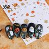 Self Adhesive Nail Decals Halloween Art Stickers, Cartoon Pumpkin Ghost Bat for Decorative Nails Stickers Decorations, Self-Adhesive Holiday Manicure