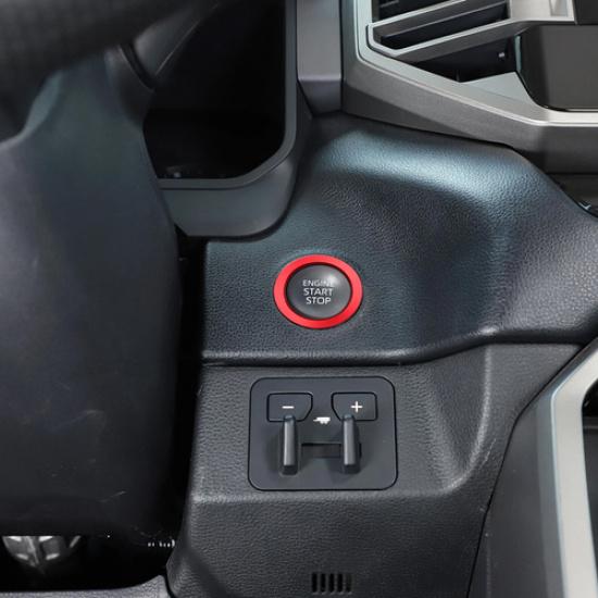 For Toyota Tundra 22-25 Red Alloy Engine Start Stop Button Decor Ring Trim Cover