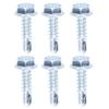 250Pcs Self Drilling Screw Zinc Plated Carbon Steel Fasteners for Sheet Metal Wood Work M4.8x19 Hex Head