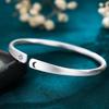 Silver Bracelet S999 Full Silver Women's Sun and Moon Tonghui Bracelet with Small Opening, Matte Ruyi Bracelet 520 Valentine's Day Bracelet