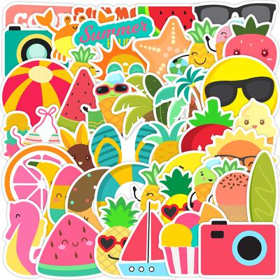 50 Summer Graffiti Stickers Cartoon Creative Waterproof Decorative Laptop Mobile Phone Thermos Stickers