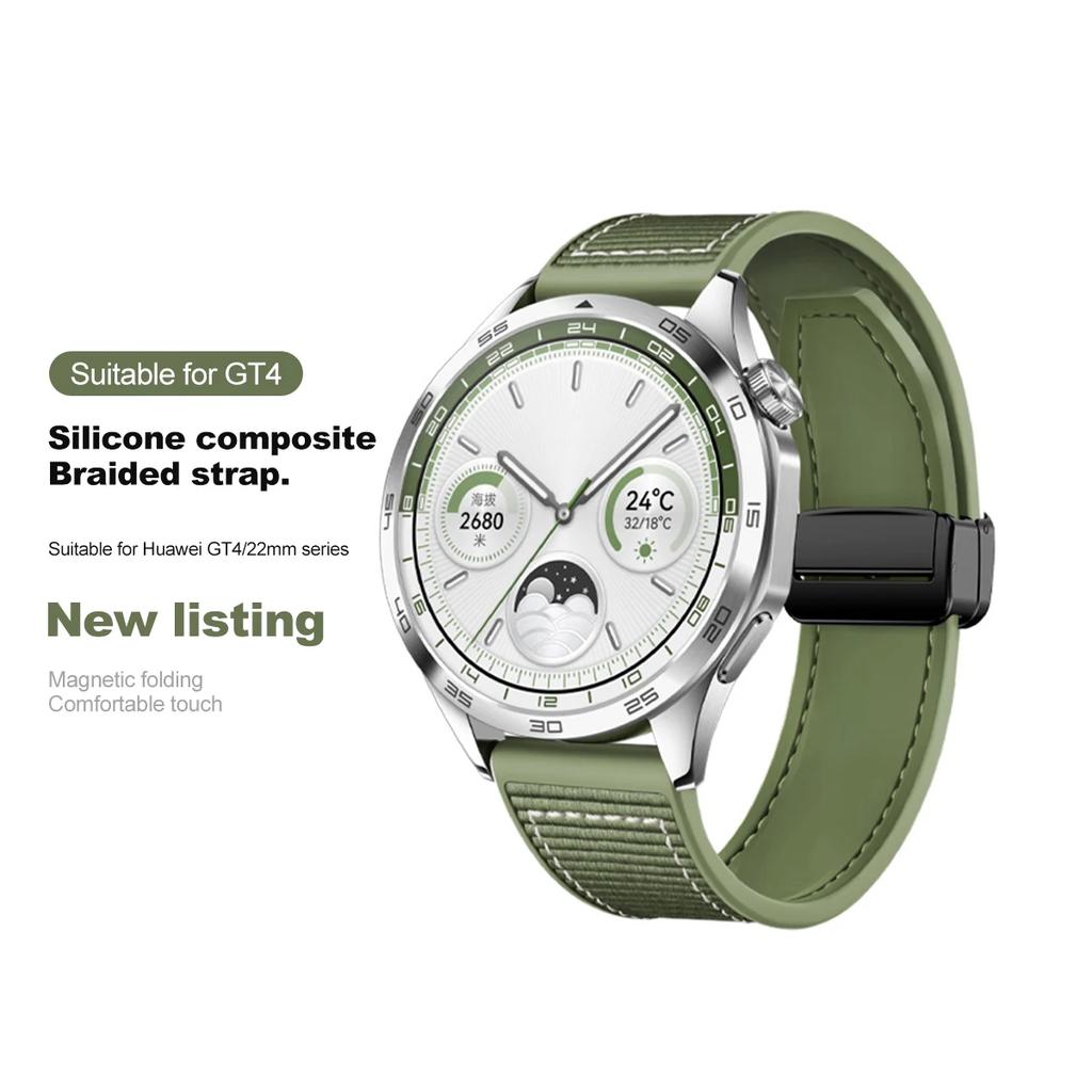 22mm Watch Band for HUAWEI WATCH GT2 Pro GT3 42MM 46MM Smart Watch Strap Huawei GT4 46MM GT Runner Silicone+Nylon Woven Bracelet