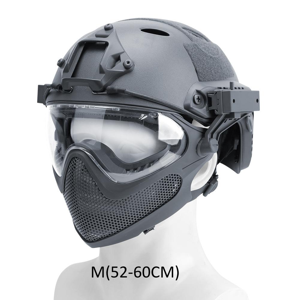 Tactical Helmet   Mask   Goggle Sets Outdoor Airsoft Paintball Helmet with Goggles FAST PJ Helmets CS Game Full Face Protection