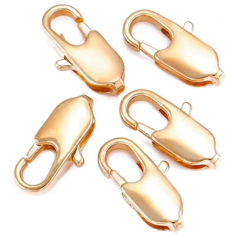 50pcs Rectangular Lobster Clasp Connectors, Iron Metal Hook for DIY Bracelet Necklace Making, Jewelry Findings Accessories