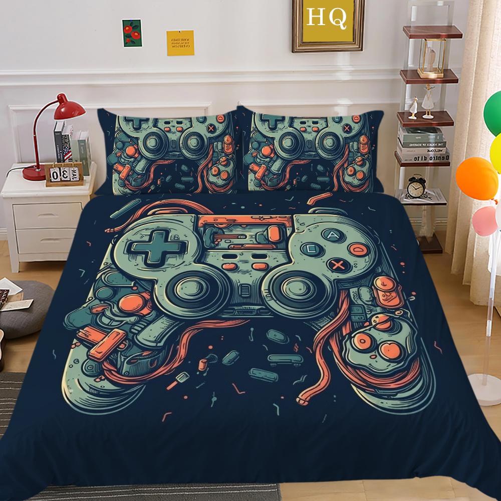 3D Game Console Printing Bedding Set Twin Size Bed Set Cover Children Fashion Design Pillowcase High Quality Bedspread