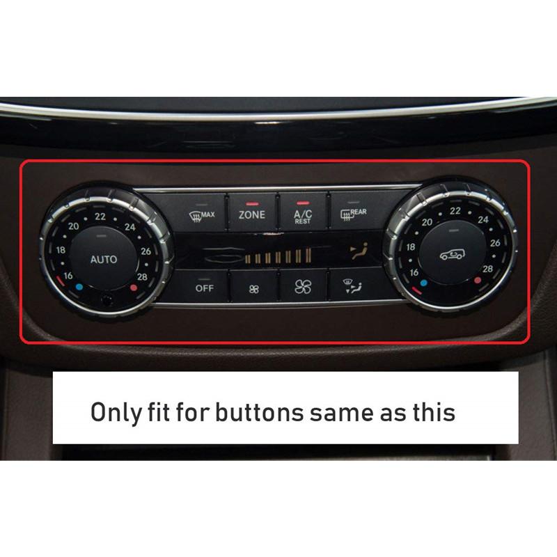 Alumínio Liga Car Ar condicionado Botão Anel Adesivo Guarnição Para Mercedes Benz C classe W204 2008-2013 Auto Interior Acessórios