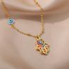 Turkish Hamsa Evil Eye Necklaces For Women Gold/Silver Color Charm Necklace Party Jewelry Accessories Gift