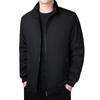 Men's Executive Stand-Up Collar High-End Coat - Autumn/Winter, Casual Loose Fit, Plus Velvet, Middle-Aged Style